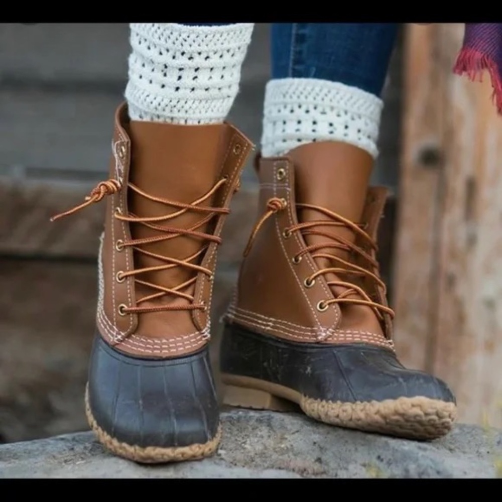 L.L. Bean Two-Tone Brown Duck Rain Boots